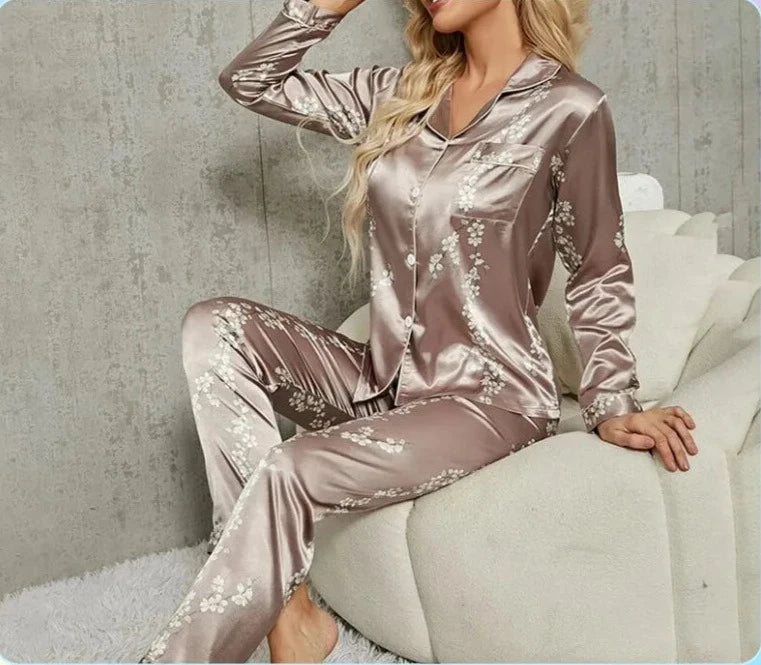 Pijama de botão manga longa